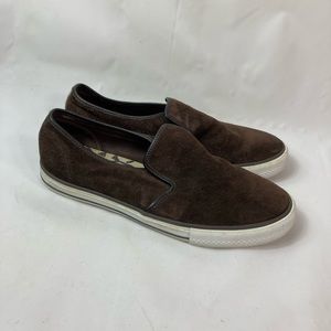 Coach Sanders 9.5 Brown Suede Leather Moccasin  Slip On Shoes